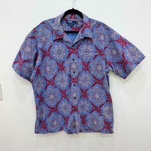Polo Ralph Lauren Vintage Camp Shirt Men's Size XL Multicolor Paisley Button-Up